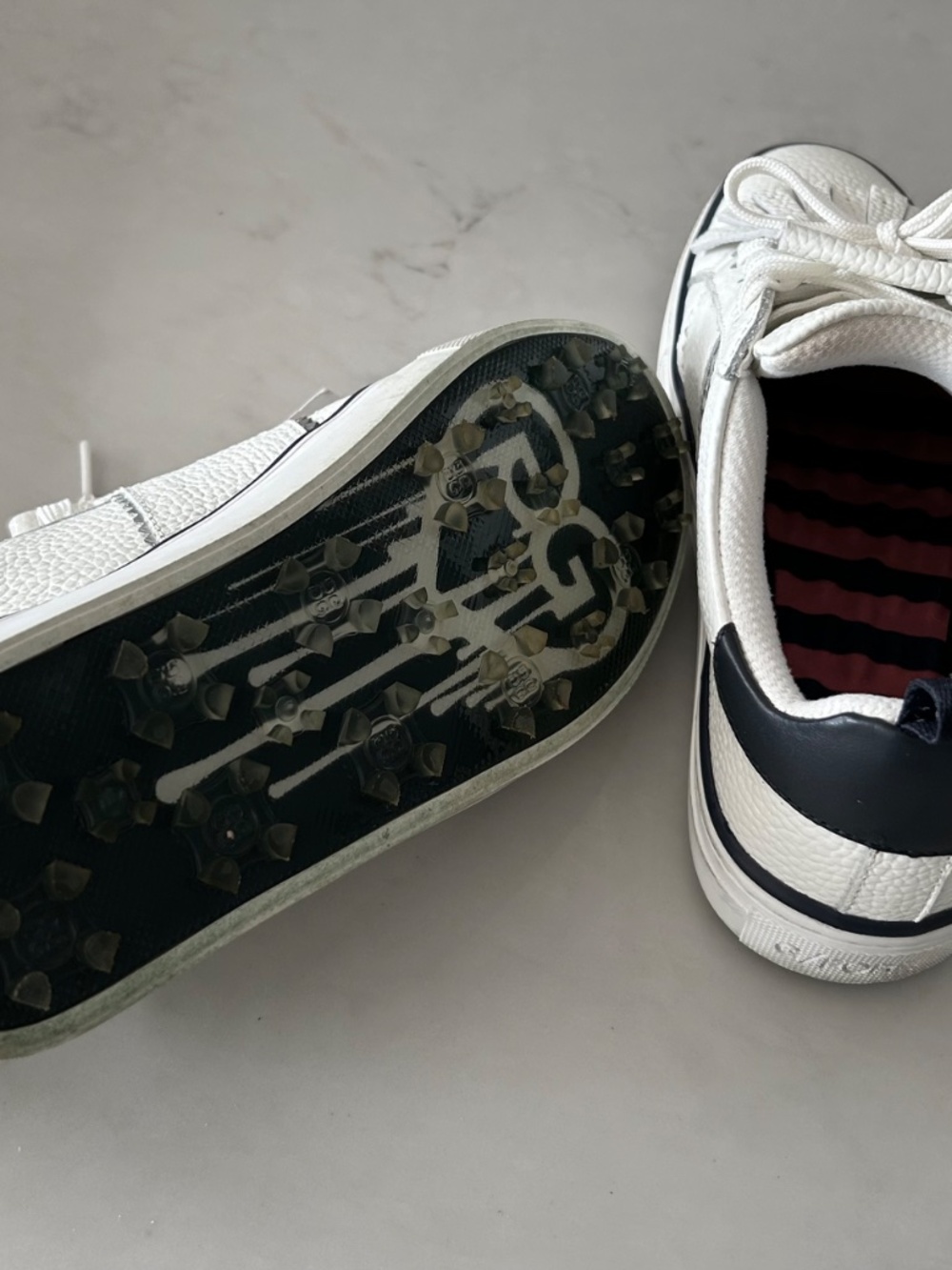G/FORE Womens Kiltie Durf Saddle Stripe Golf Shoes - Snow/Twilight Size 9 - Picture 5 of 6